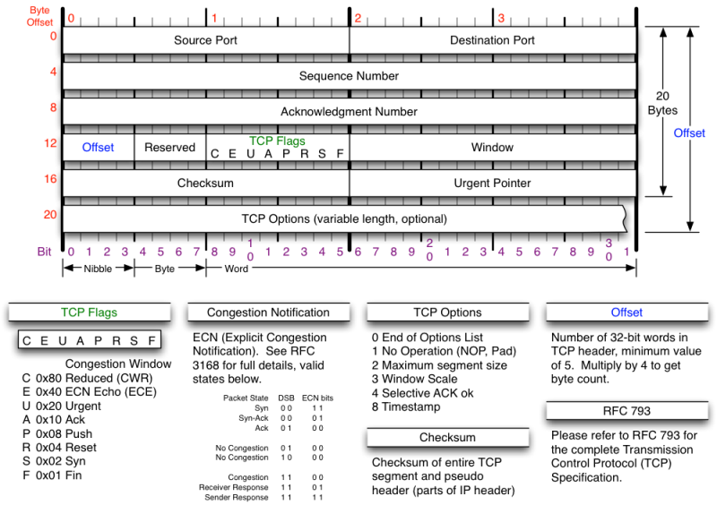 TCP/IP Protocal Header