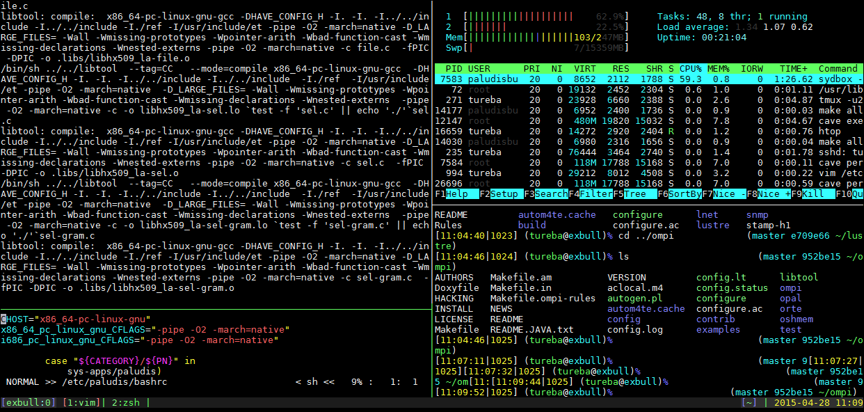 tmux example